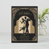 Gatsby Speakeasy Flapper Roaring 20s Deco Verjaard Kaart (Staand voorkant)