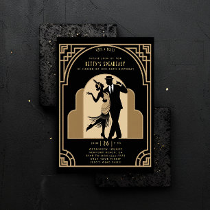 Gatsby Speakeasy Flapper Roaring 20s Deco Verjaard Kaart