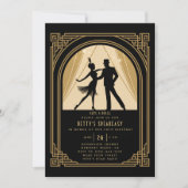 Gatsby Speakeasy Nouveau Flapper Deco Verjaardag Kaart (Voorkant)