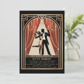 Gatsby Speakeasy Roaring 20s Deco Dance Verjaardag Kaart (Staand voorkant)