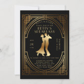 Gatsby Speakeasy Roaring 20s Gold Flapper Verjaard Kaart (Voorkant)