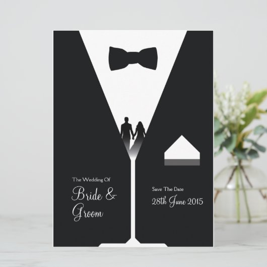 Gatsby Style - Art Deco-trouwuitnodiging Save The Date (Staand voorkant)