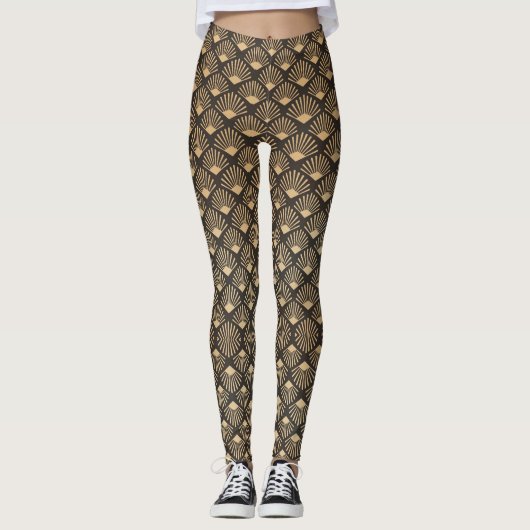 Gatsby Style Art Decor Fan Pattern Leggings (Voorkant)