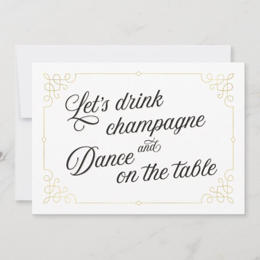 Gatsby Style Gold Bachelorette Party Kaart (Voorkant)