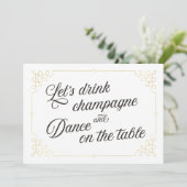 Gatsby Style Gold Bachelorette Party Kaart (Staand voorkant)