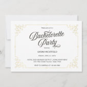 Gatsby Style Gold Bachelorette Party Kaart (Achterkant)