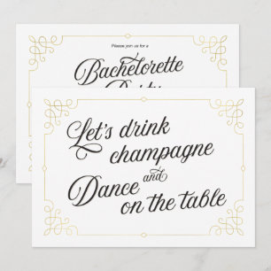 Gatsby Style Gold Bachelorette Party Kaart