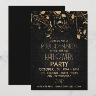 Gatsby Style, moordmysterie Halloweenfeest Kaart