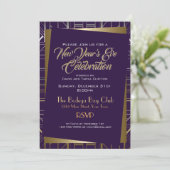 Gatsby Style NYE Gold en Midnight Blue Kaart (Staand voorkant)