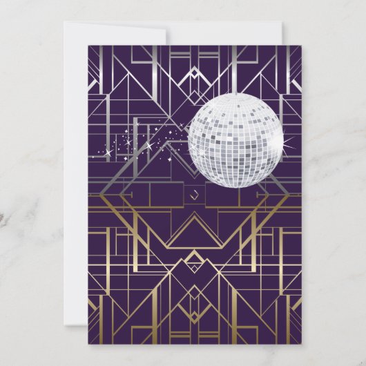 Gatsby Style NYE Gold en Midnight Blue Kaart (Achterkant)