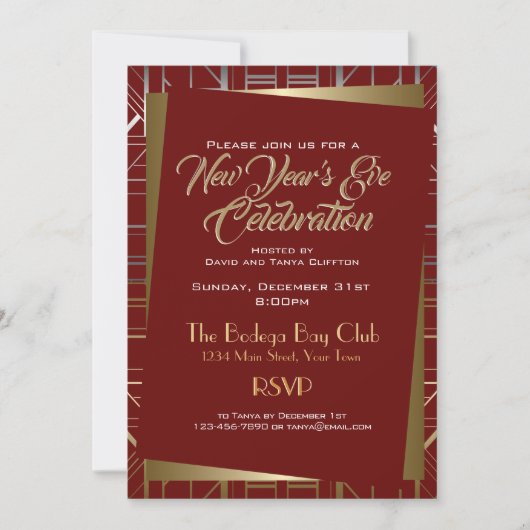 Gatsby Style NYE Gold Silver KIESCOLOR Kaart (Voorkant)