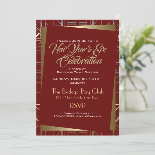 Gatsby Style NYE Gold Silver KIESCOLOR Kaart (Staand voorkant)