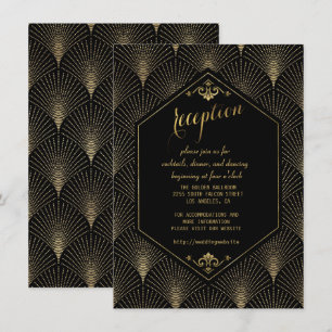 Gatsby Trouwreceptie in Vintage Art Deco stijl Kaart