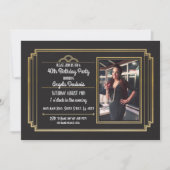 Gatsby verjaardagsfeest 1920's brullende gouden ui kaart (Voorkant)