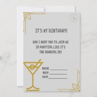 Gatsby - Verjaardagsuitnodiging Roaring Twenties Kaart