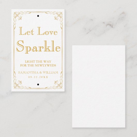 Gatsby Vintage Wedding Sparkler Label | Aangepaste (Voorkant / Achterkant)