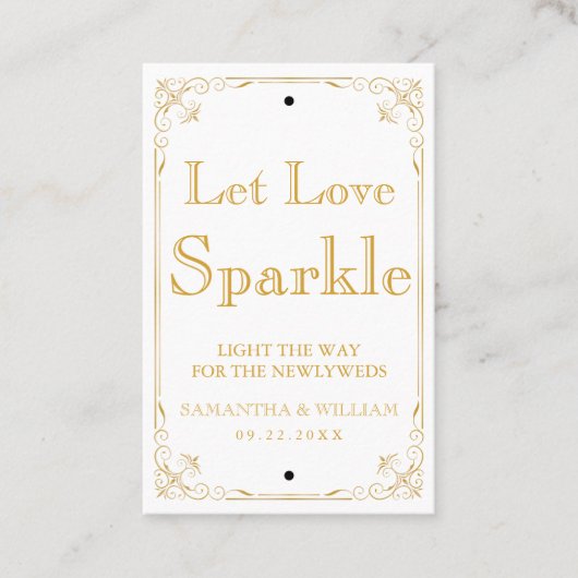 Gatsby Vintage Wedding Sparkler Label | Aangepaste (Voorkant)
