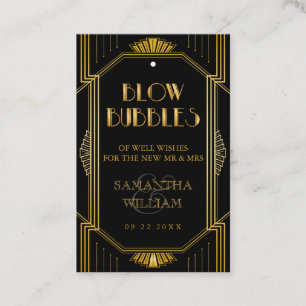 Gatsby Wedding Bubble Wand Label   Aangepaste kleu