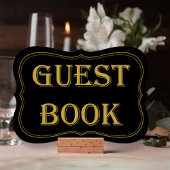 Gatsby Wedding Guest Book Sign van Black & Gold 19 Kaart