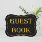 Gatsby Wedding Guest Book Sign van Black & Gold 19 Kaart (Staand voorkant)