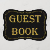 Gatsby Wedding Guest Book Sign van Black & Gold 19 Kaart (Achterkant)