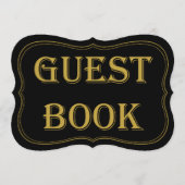Gatsby Wedding Guest Book Sign van Black & Gold 19 Kaart (Voorkant)