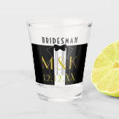 Gatsby Wedding Tuxedo Bridesman Shot Glass Glas (Voorkant)