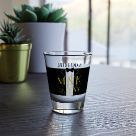 Gatsby Wedding Tuxedo Bridesman Shot Glass Glas