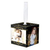 Gatsby zwart en goud geometrisch patroon art deco decoratie (Voorkant hoekig)