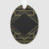 Gatsby zwart en goud geometrisch patroon art deco ornament (achterkant)
