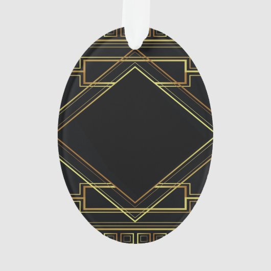 Gatsby zwart en goud geometrisch patroon art deco ornament (achterkant)