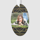 Gatsby zwart en goud geometrisch patroon art deco ornament (voorkant)