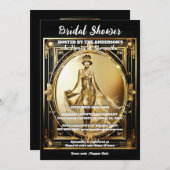 Gatsby zwart goud flapper meisje glanzend 1920's g kaart (Voorkant / Achterkant)