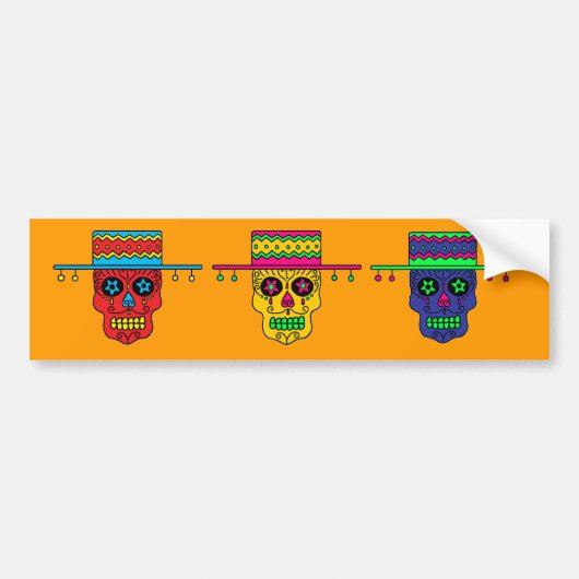 Gaucho Sugar Skull Bumpersticker (Voorkant)
