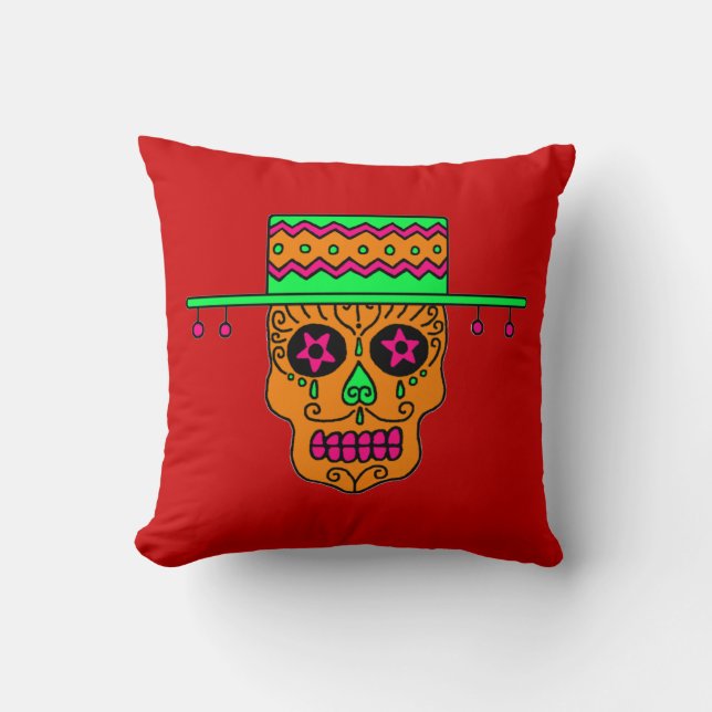 Gaucho Sugar Skull Kussen (Voorkant)