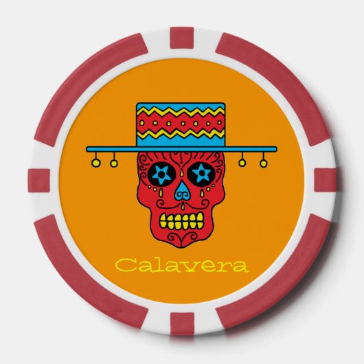Gaucho Sugar Skull Pokerchips (Voorkant)