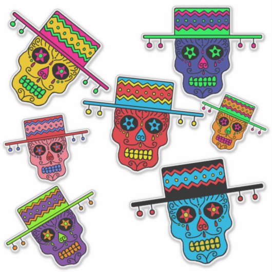 Gaucho Sugar Skull Sticker (Voorkant)