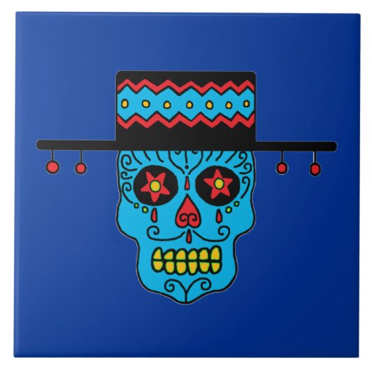 Gaucho Sugar Skull Tegeltje (Voorkant)