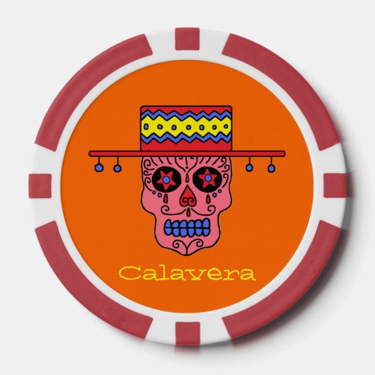 Gaucho Suiker Schedel Pokerchips (Voorkant)
