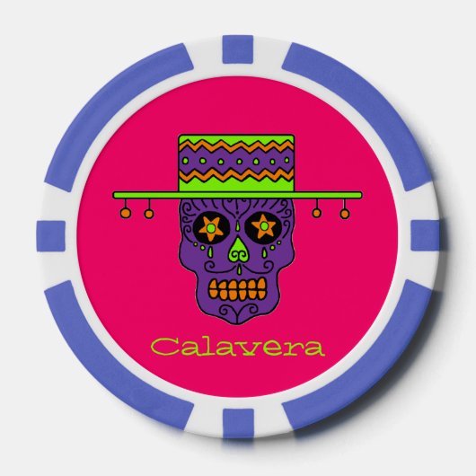 Gaucho Suiker Schedel Pokerchips (Voorkant)