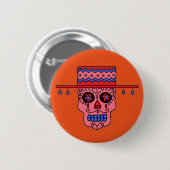 Gaucho Suiker Schedel Ronde Button 5,7 Cm (Voorkant /achterkant)