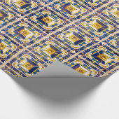 Gaudí Blue Ceramic Tile Wrapping Paper Cadeaupapier (Hoek)