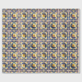 Gaudí Blue Ceramic Tile Wrapping Paper Cadeaupapier (Vlak)