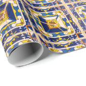 Gaudí Blue Ceramic Tile Wrapping Paper Cadeaupapier (Rol Hoek)
