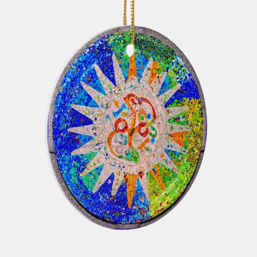 Gaudi Detail Blue Keramisch Ornament (Rechts)