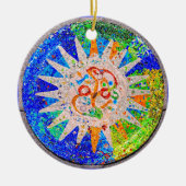 Gaudi Detail Blue Keramisch Ornament (Voorkant)