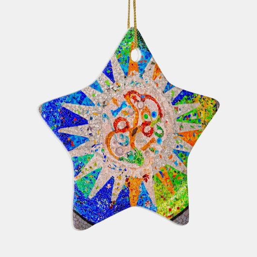 Gaudi Detail Blue Keramisch Ornament (Rechts)