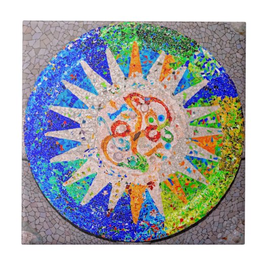 Gaudi Detail Blue Tegeltje (Voorkant)