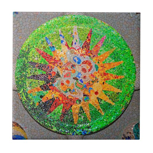 Gaudi Detail Green Tegeltje (Voorkant)