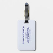 Gaudi geïnspireerd blauw ronde vormen mozaïek patr bagagelabel (Achterkant verticaal)